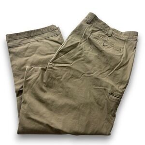 Duluth Trading Co Flex Ballroom Relaxed Fit Khaki Canvas Work Pants Mens 46x30